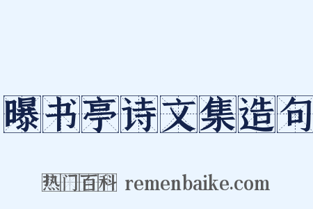 曝书亭诗文集造句是什么意思的图片